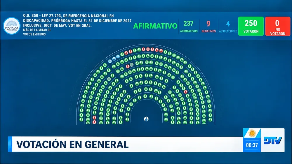 Votación Ley de discapacidad.