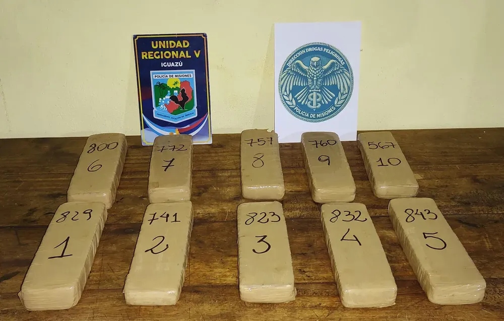 Secuestraron más de 7 kilos de marihuana en zona rural de Wanda