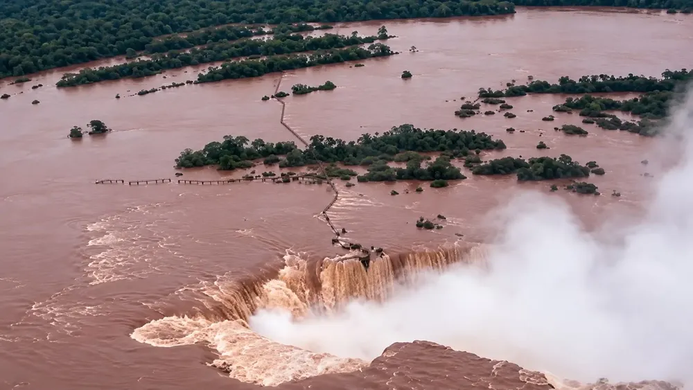 Crecida Río Iguazú - Paso fronterizo cerrado