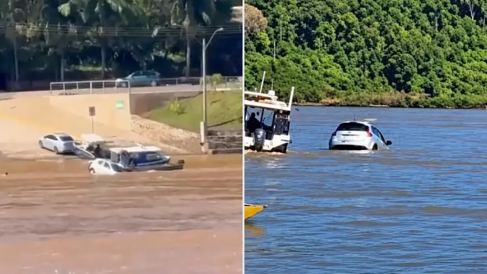 El Ford Ka cayó al río Uruguay