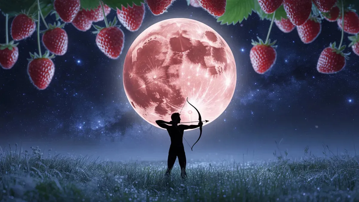 Luna de Fresa en Sagitario