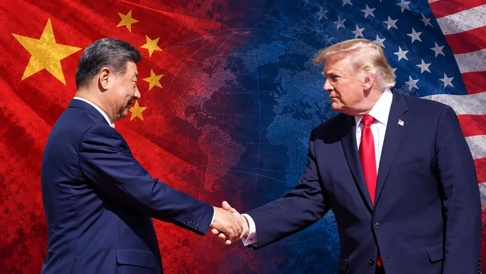 El presidente de China, Xi Jinping , saluda a su homólogo estadounidense, Donald Trump