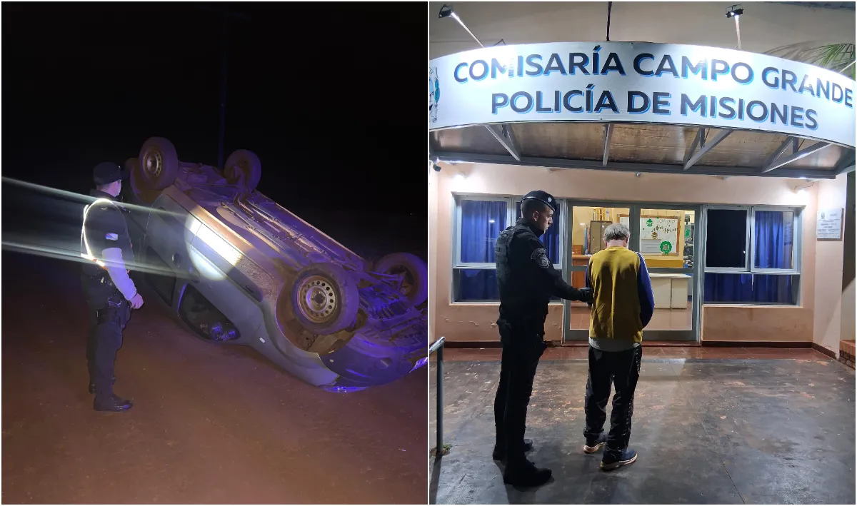 Campo Grande_ despistó con su vehículo y fue detenido por conducir alcoholizado